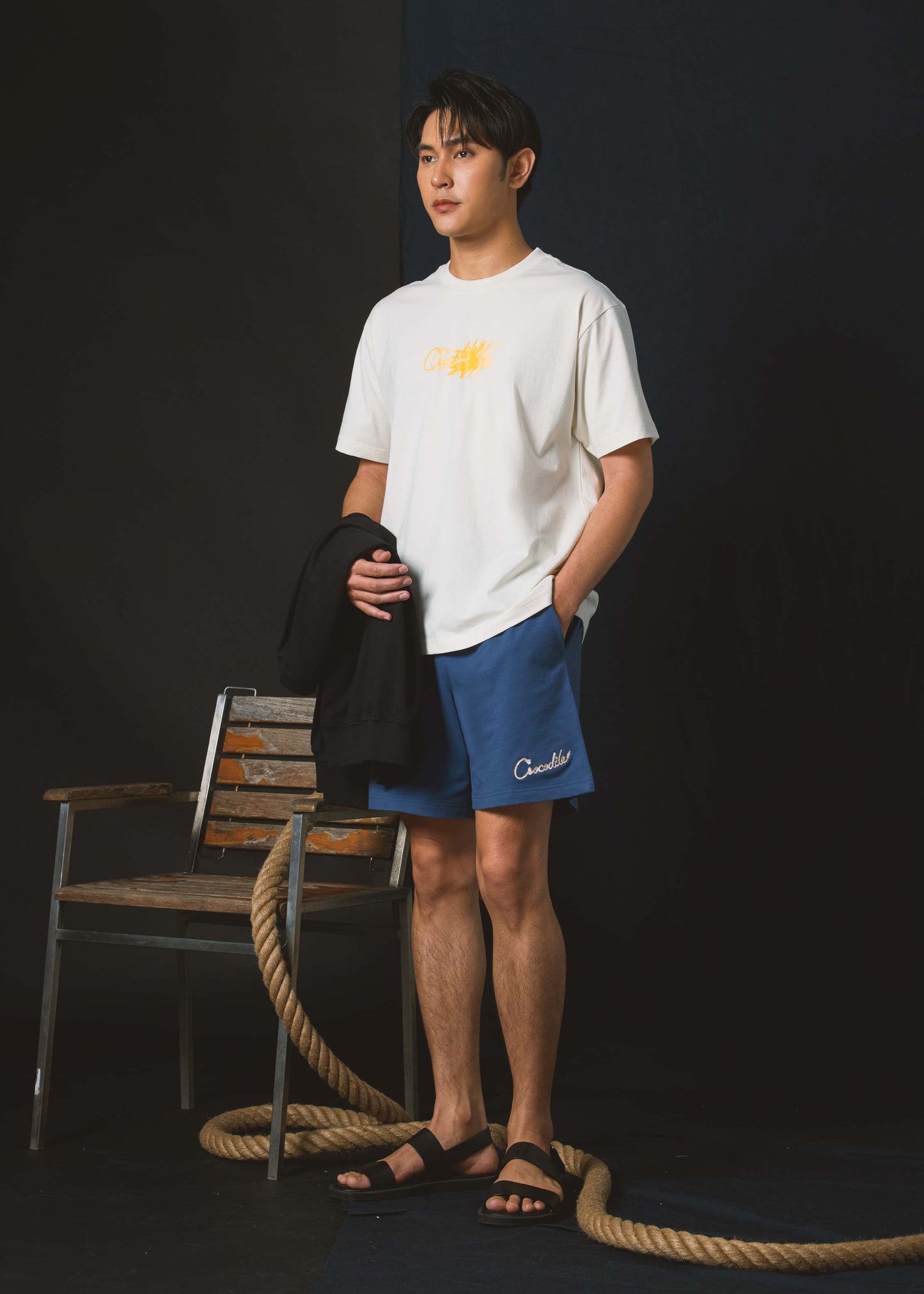 BEIGE OVERSIZED FIT CREW NECK SHORT SLEEVE T-SHIRT WITH GRAPHIC PRINT