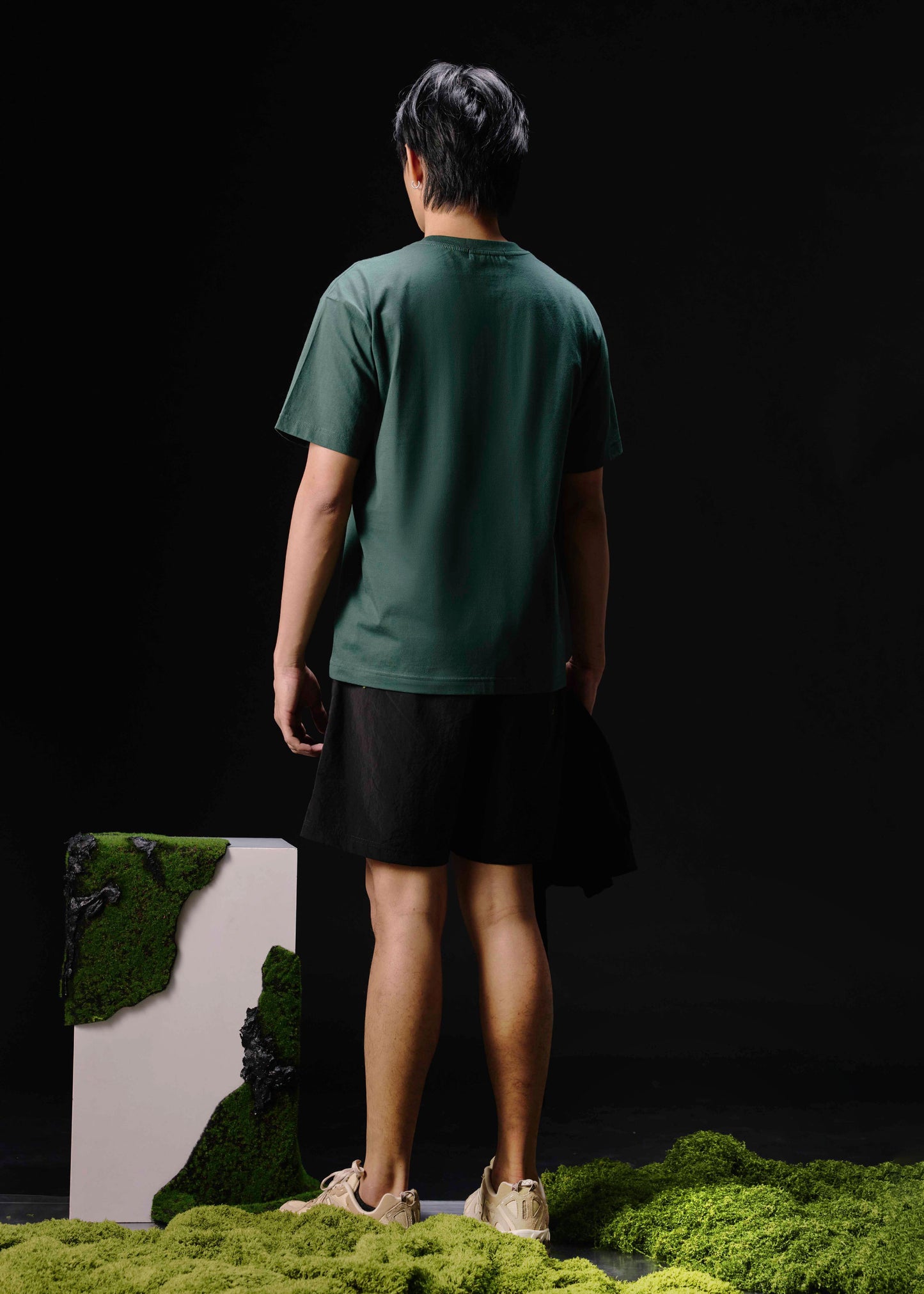 MAGICAL FOREST OVERSIZED CREW NECK SHORT SLEEVE T-SHIRT WITH GRAPHIC PRINT