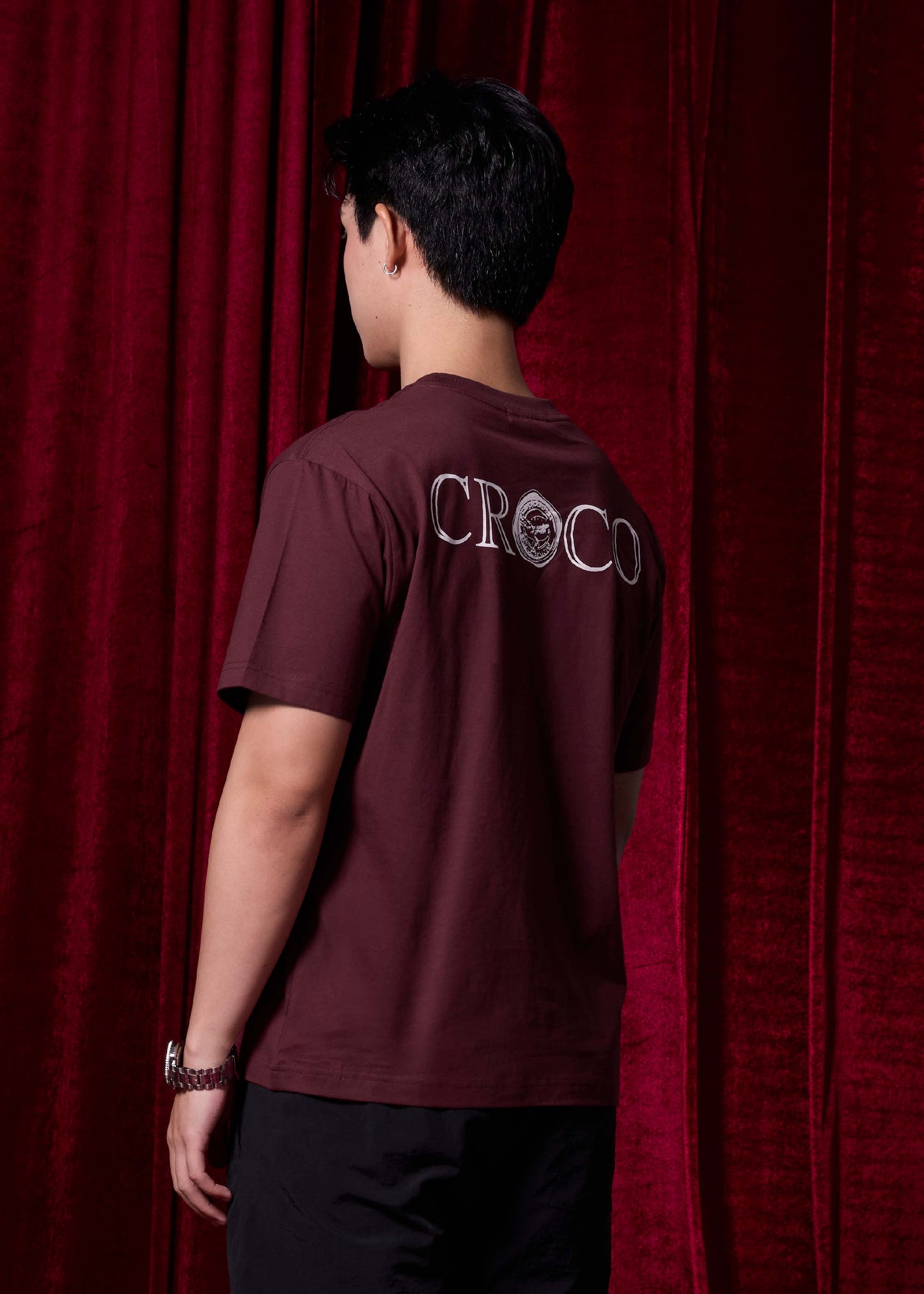 WINSOR WIND PURPLE OVERSIZED CREW NECK SHORT SLEEVE T-SHIRT WITH GRAPHIC PRINT