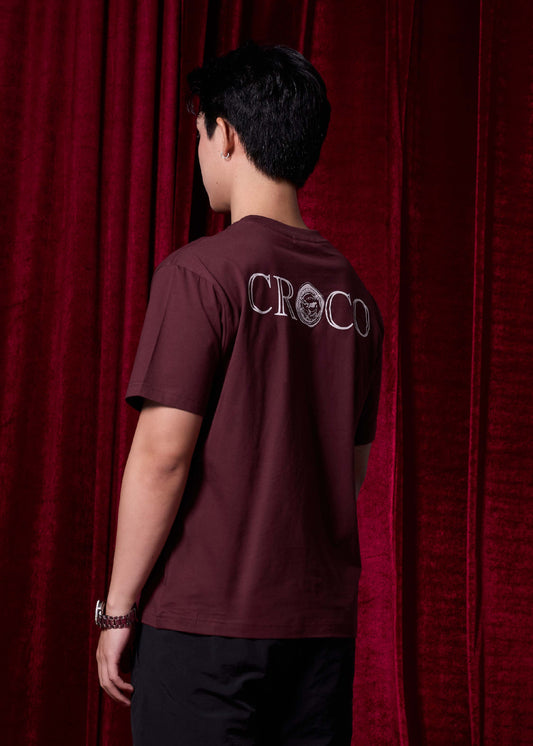 WINSOR WIND PURPLE OVERSIZED CREW NECK SHORT SLEEVE T-SHIRT WITH GRAPHIC PRINT