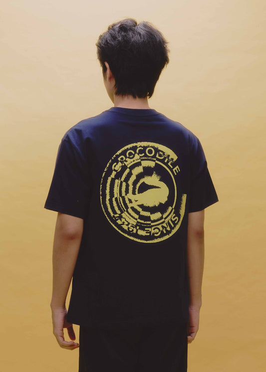 NAVY OVERSIZED CREW NECK SHORT SLEEVE T-SHIRT WITH GRAPHIC PRINT