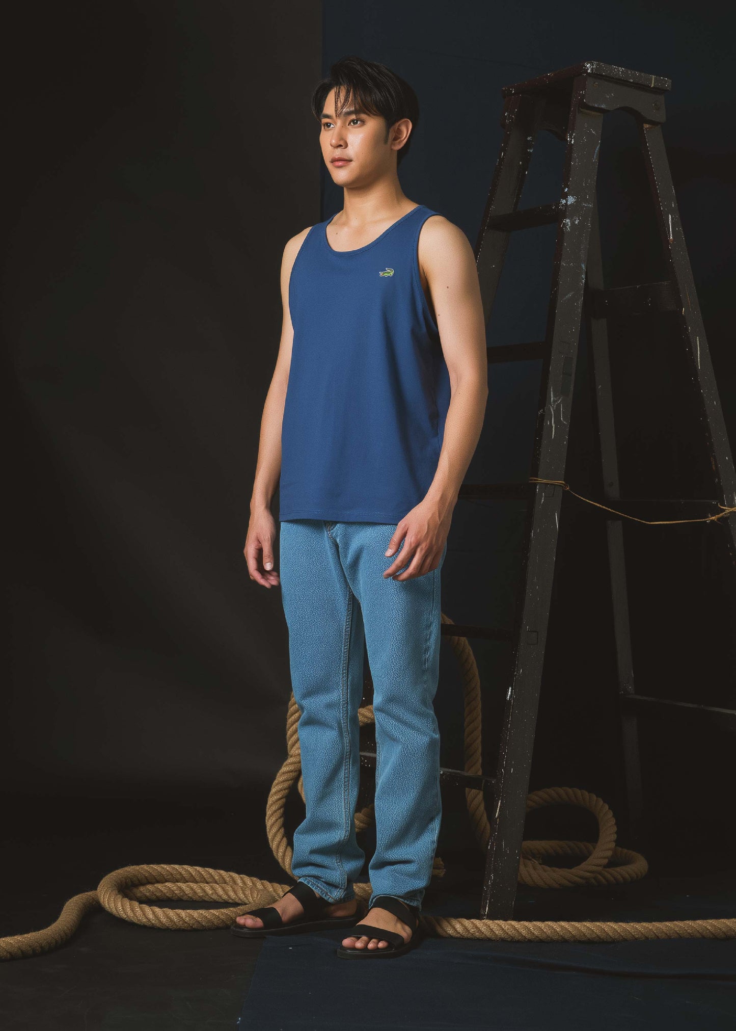 NAVAL ACADEMY BLUE CUSTOM FIT TANK SINGLET