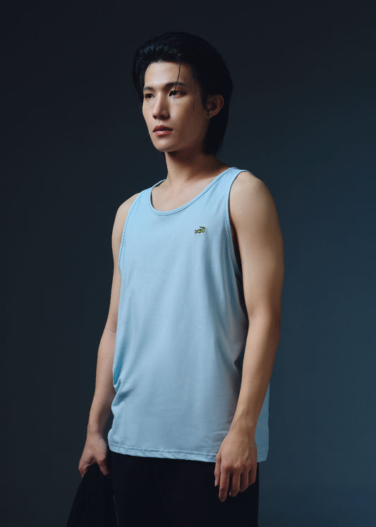 เสื้อกล้ามสีสตาร์ไลท์บลูทรงคัสตอมฟิต