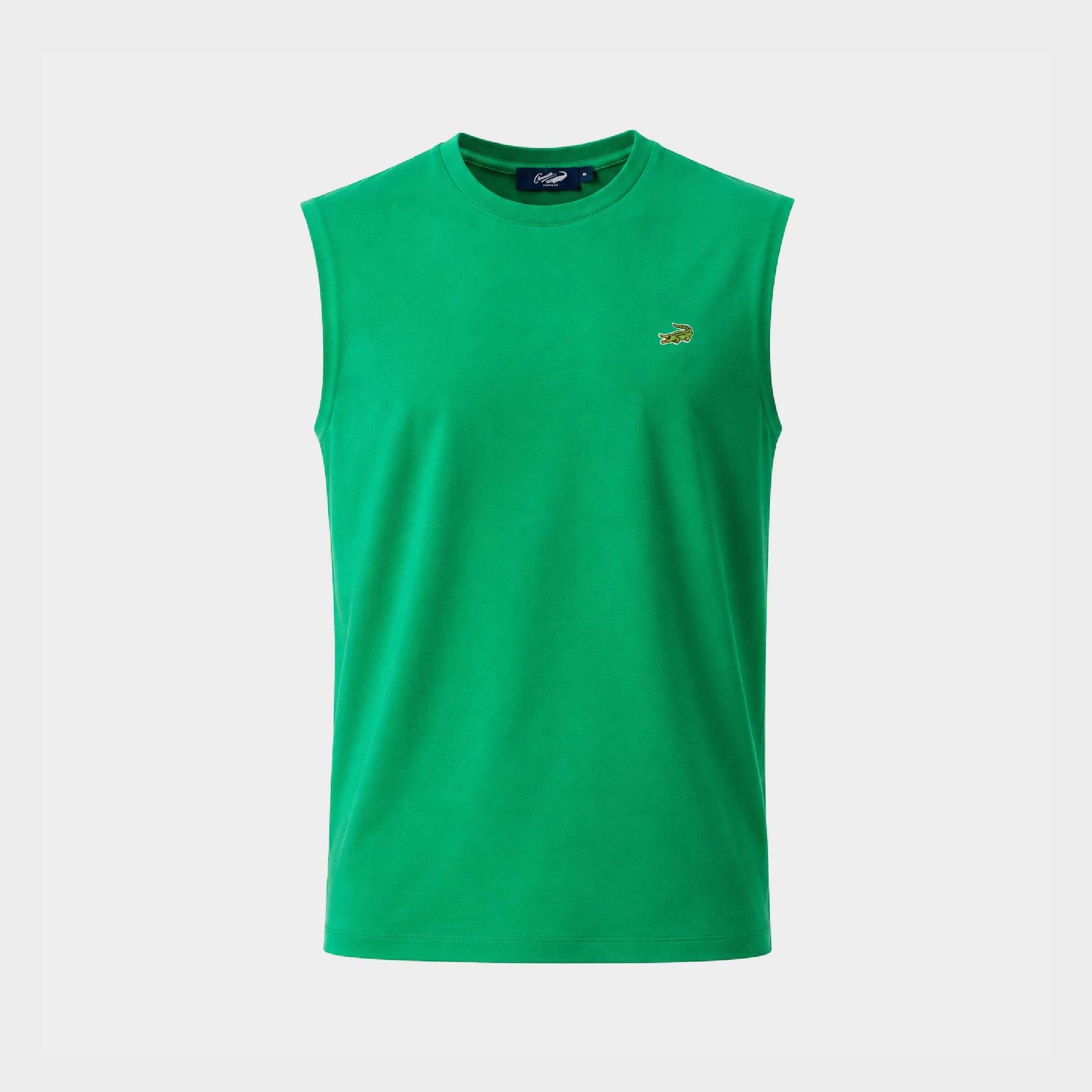 เสื้อยืดคอกลมแขนกุดสีอะควอติกออว์ทรงคัสตอมฟิต