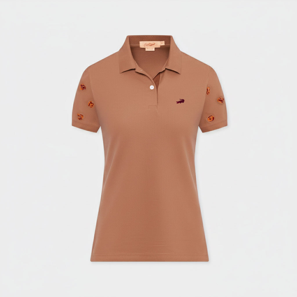 เสื้อโปโลสีนำ้ตาลมอคค่ามูสทรงเข้ารูป