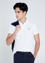 Load image into Gallery viewer, WHITE SLIM FIT POLO SHIRT WITH CROCO EMBROIDERY
