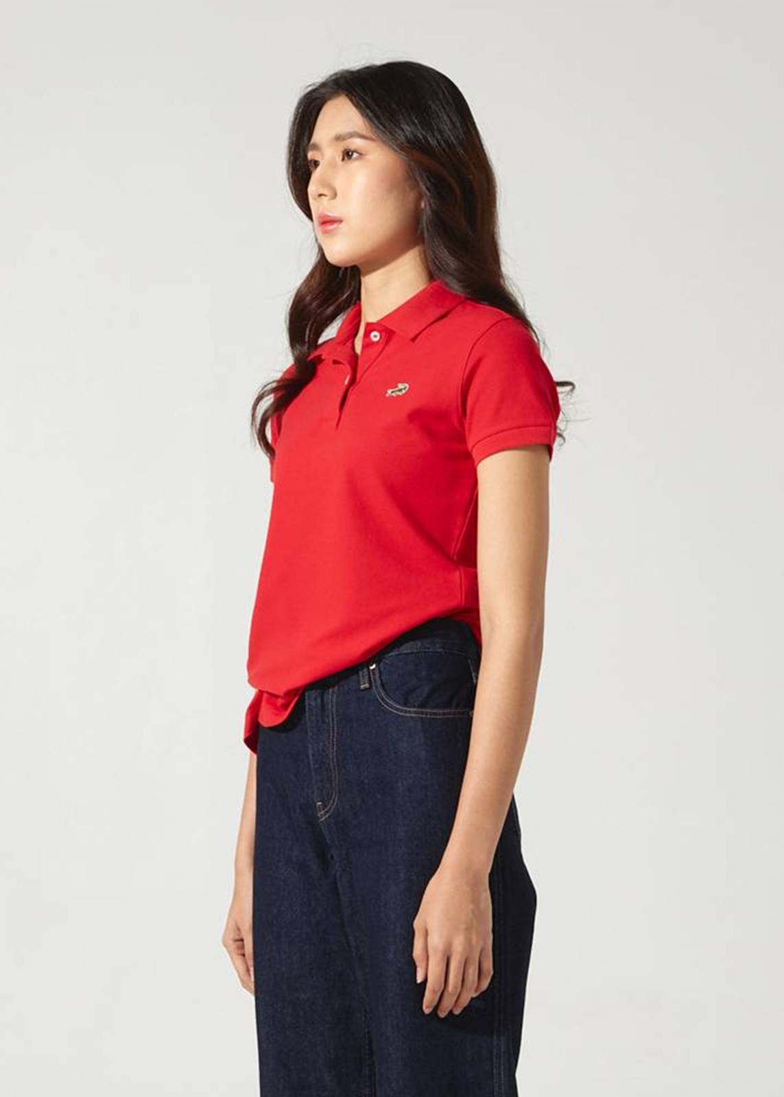 MOLTEN LAVA RED SLIM FIT LADY POLO SHIRT