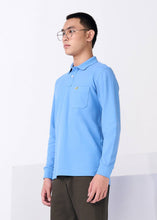 Load image into Gallery viewer, TRANQUIL BLUE CUSTOM FIT LONG SLEEVE POLO SHIRT

