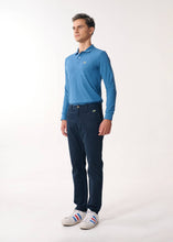 Load image into Gallery viewer, MIDNIGHT BLUE LONG SLEEVE CUSTOM FIT POLO SHIRT
