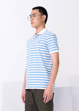 Load image into Gallery viewer, TRANQUIL BLUE SLIM FIT STRIPE POLO SHIRT
