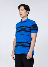 Load image into Gallery viewer, PERFORMANCE BLUE REGULAR FIT STRIPE POLO SHIRT
