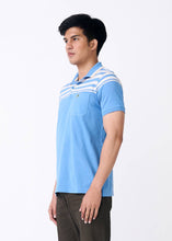 Load image into Gallery viewer, TRANQUIL BLUE REGULAR FIT STRIPE POLO SHIRT
