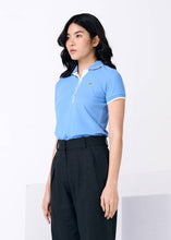 Load image into Gallery viewer, TRANQUIL BLUE WOMEN ROUND COLLAR POLO SHIRT
