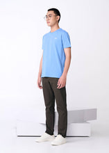 Load image into Gallery viewer, TRANQUIL BLUE CUSTOM FIT CREW NECK T-SHIRT WITH GRAPHIC PRINT BACK

