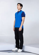 Load image into Gallery viewer, PERFORMANCE BLUE CUSTOM FIT COLOUR BLOCK POLO SHIRT
