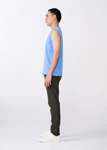 Load image into Gallery viewer, TRANQUIL BLUE CREW NECK SLEEVELESS T-SHIRT
