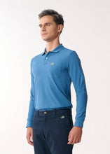 Load image into Gallery viewer, MIDNIGHT BLUE LONG SLEEVE CUSTOM FIT POLO SHIRT
